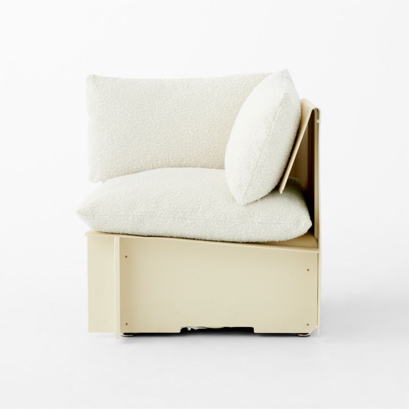 Tol Ivory Boucle Corner Chair - image 3 of 8