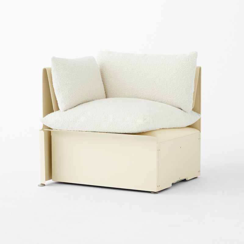 Tol Ivory Boucle Left-Arm Chair - image 4 of 9