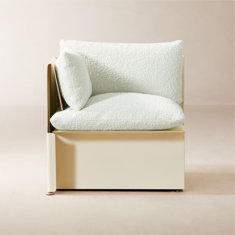 Tol Ivory Boucle Left-Arm Chair - image 0 of 9