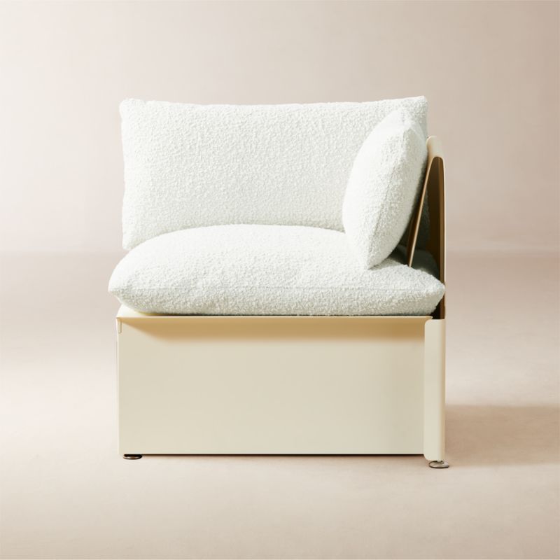 Tol Ivory Boucle Right-Arm Chair - image 0 of 10