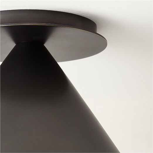 Tolio Blackened Brass Conical Flush Mount Light