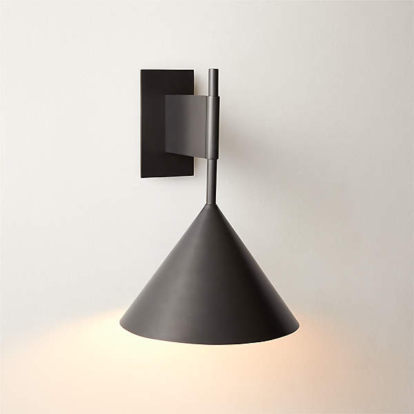 Tolio Blackened Brass Conical Wall Sconce Light