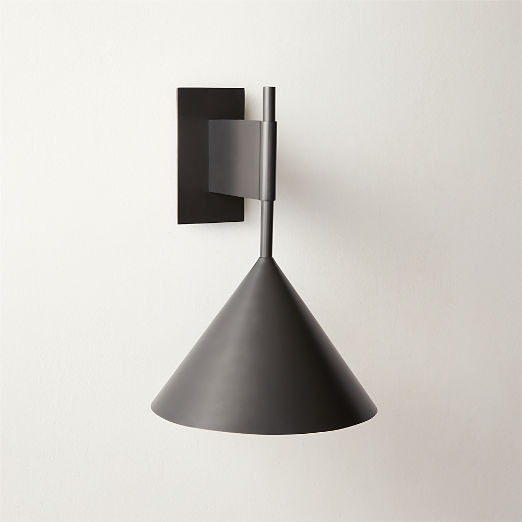 Tolio Blackened Brass Conical Wall Sconce