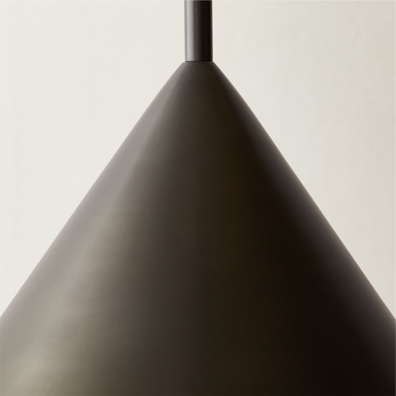 Tolio Blackened Brass Conical Pendant Light - image 3 of 6