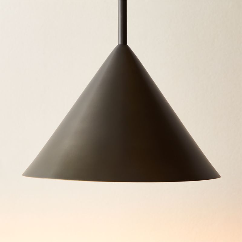 Tolio Blackened Brass Conical Pendant Light - image 0 of 6