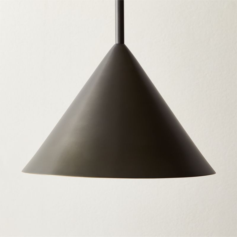 Tolio Blackened Brass Conical Pendant Light - image 2 of 6