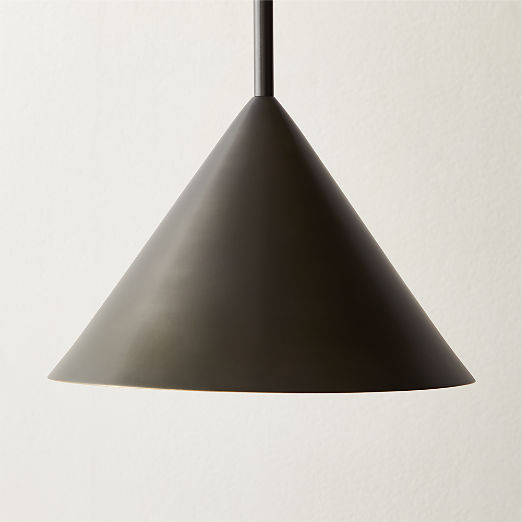 Tolio Blackened Brass Conical Pendant Light