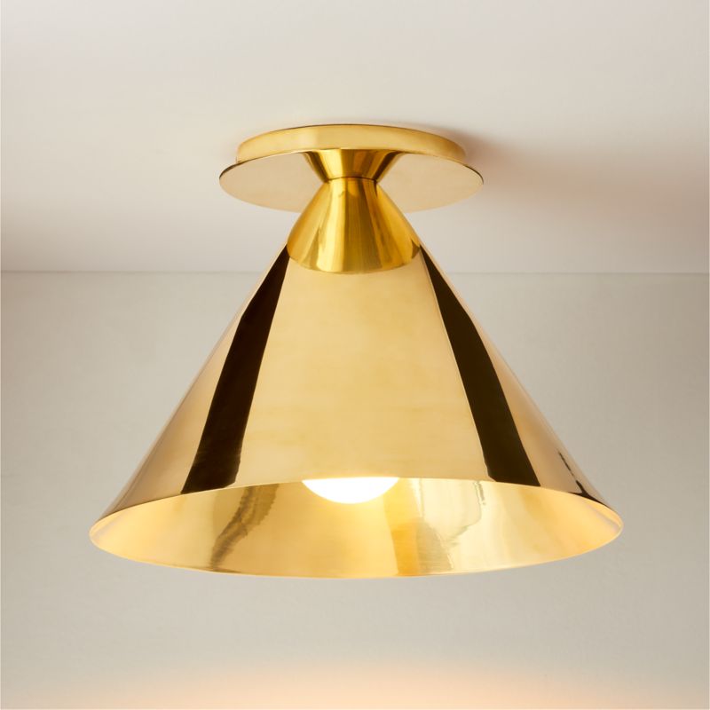 Tolio Brass Conical Flush Mount Light - image 0 of 4