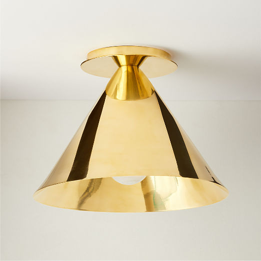 Tolio Brass Conical Flush Mount Light