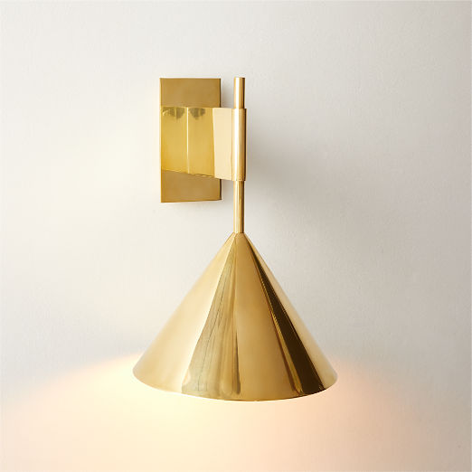 Tolio Brass Conical Wall Sconce