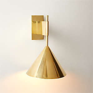 Brass Tube Wall Mounted Light Postmodern 1-Bulb Metal LED Sconce Lamp with  Disk Top - Clearhalo