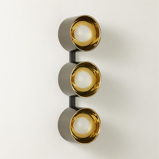 Toni 3-Light Blackened and Polished Brass Flush Mount Light