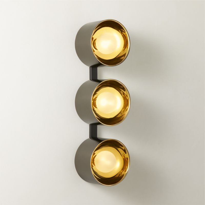 Toni 3-Bulb Blackened and Polished Brass Flush Mount Light +