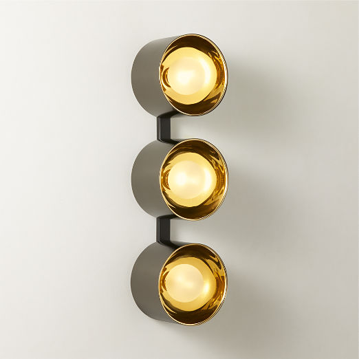 Toni 3-Light Blackened and Polished Brass Flush Mount Light