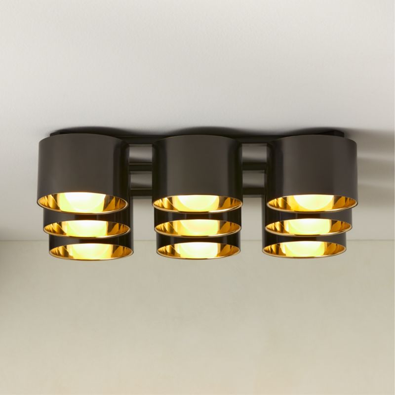 Toni 9-Light Blackened and Polished Brass Flush Mount Light - image 0 of 6