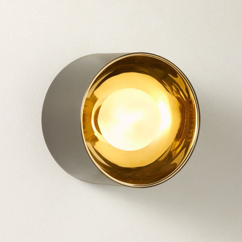 Toni Single-Bulb Blackened and Polished Brass Flush Mount Light +