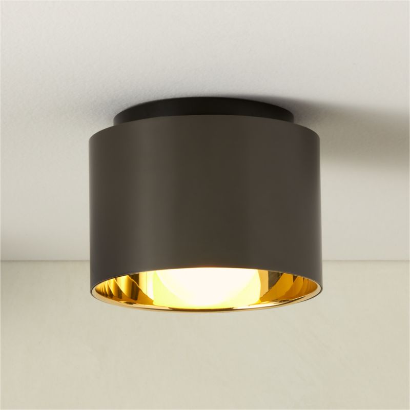 Toni Blackened and Polished Brass Flush Mount Light - image 0 of 7