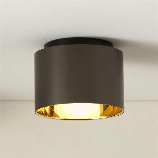 Toni Blackened and Polished Brass Flush Mount Light