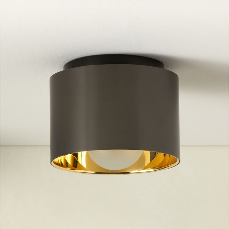 Toni Blackened and Polished Brass Flush Mount Light - image 2 of 7