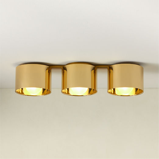 Toni 3-Light Polished Brass Flush Mount Light