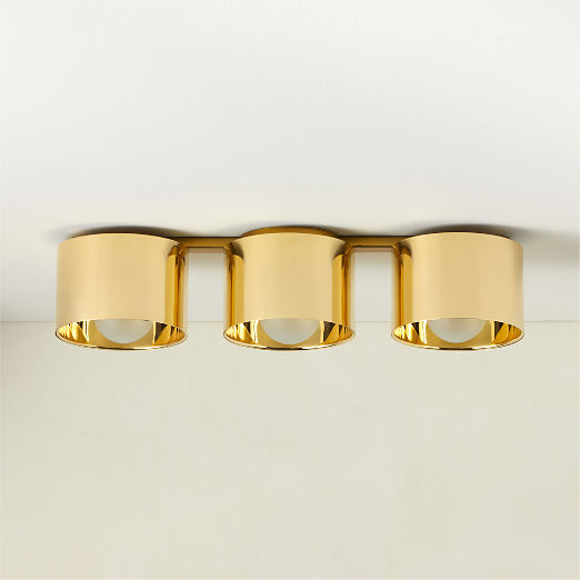 Toni 3-Light Polished Brass Flush Mount Light