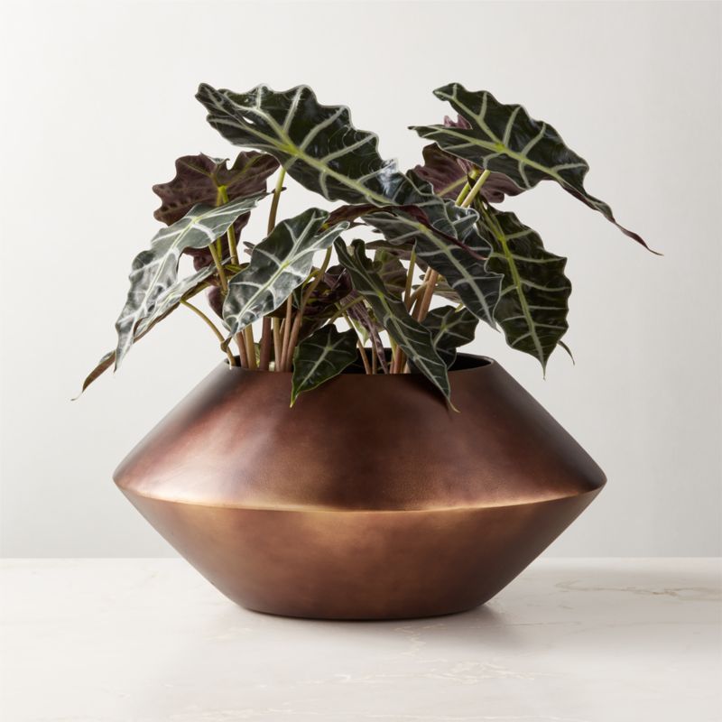 Tonty Brass Blackened Metal Indoor Planter Short - image 2 of 5