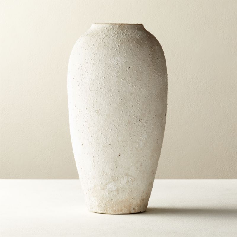 Torino White Textured Vase + Reviews | CB2