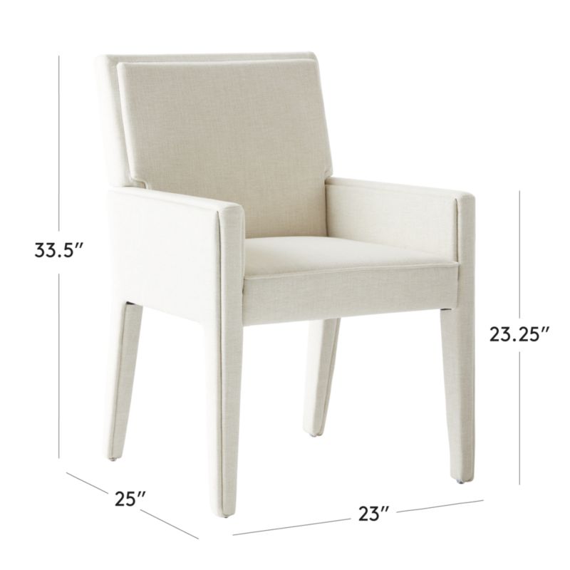 View Torrey Ivory White Performance Fabric Dining Armchair - image 3 of 12