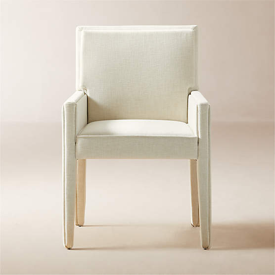 Foley Ivory Upholstered Dining Armchair + Reviews CB2 Canada