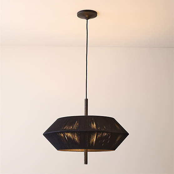 Totora Black Oak Round Pendant Light