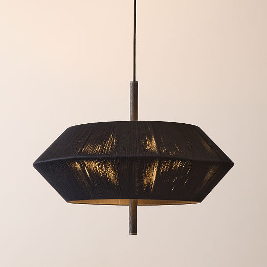 Totora Black Oak Round Pendant Light