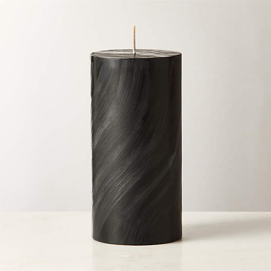 Tour Black Swirl Pillar Candle 3"X6"