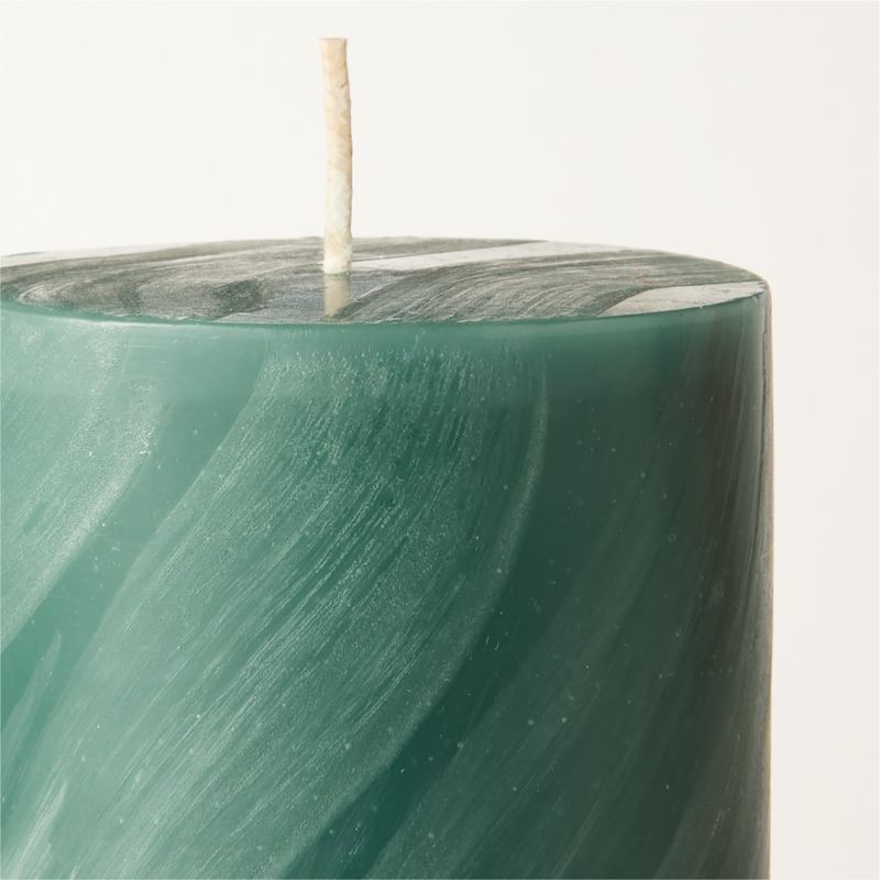 Tour Green Swirl Pillar Candle 3"X4" - image 3 of 5