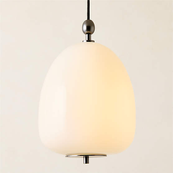 Tova Opal Glass Round Pendant Light 10"