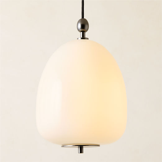 Tova Opal Glass Round Pendant Light 10"