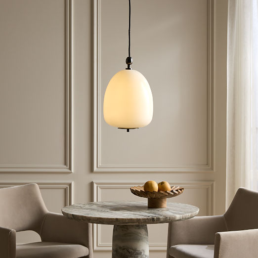 Tova Opal Glass Round Pendant Light 10"
