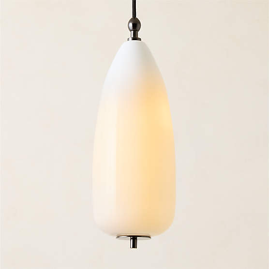 Tova Opal Glass Oblong Pendant Light 6"