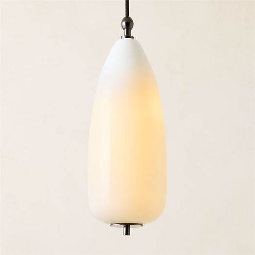 Tova Opal Glass Oblong Pendant Light 6"