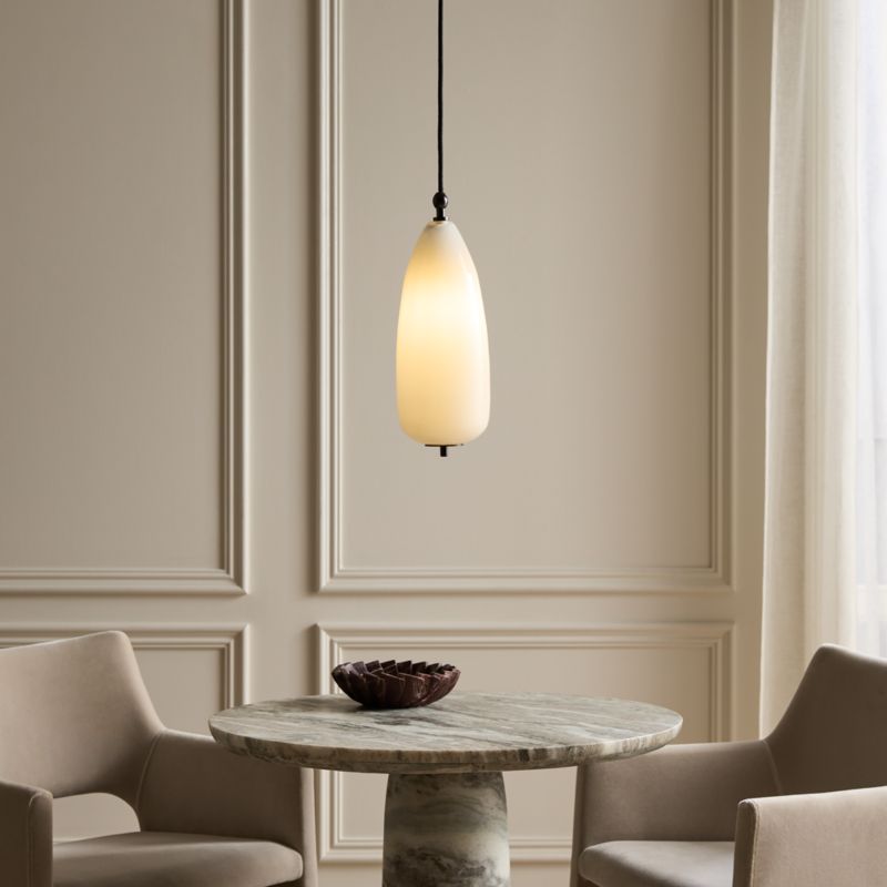 Tova Opal Glass Oblong Pendant Light 6" - image 1 of 7
