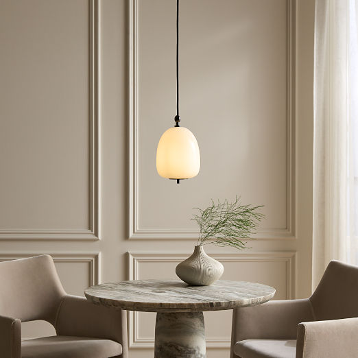 Tova Opal Glass Round Pendant Light 7"