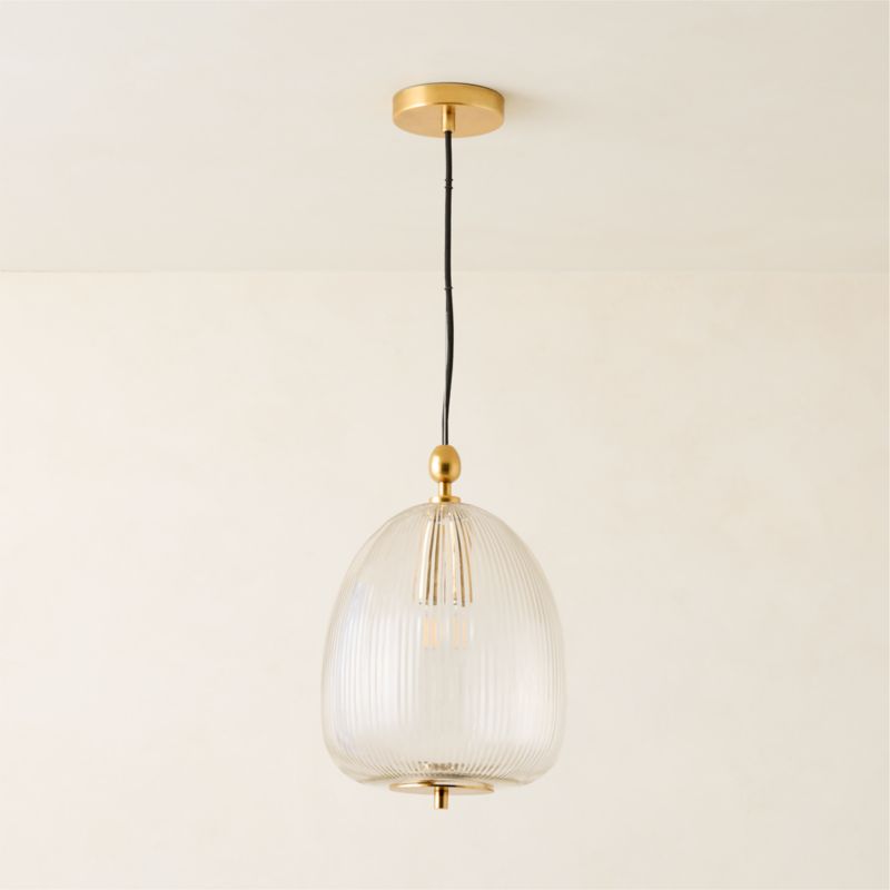 Tova Ribbed Glass Round Pendant Light 10" - image 6 of 7
