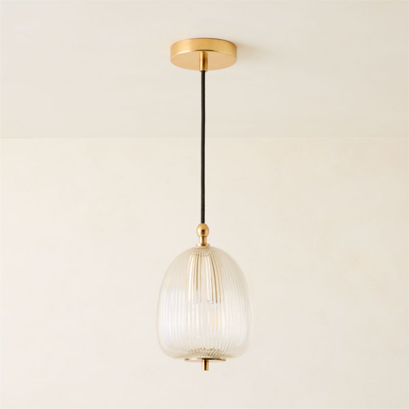 Tova Ribbed Glass Round Pendant Light 7" - image 5 of 7