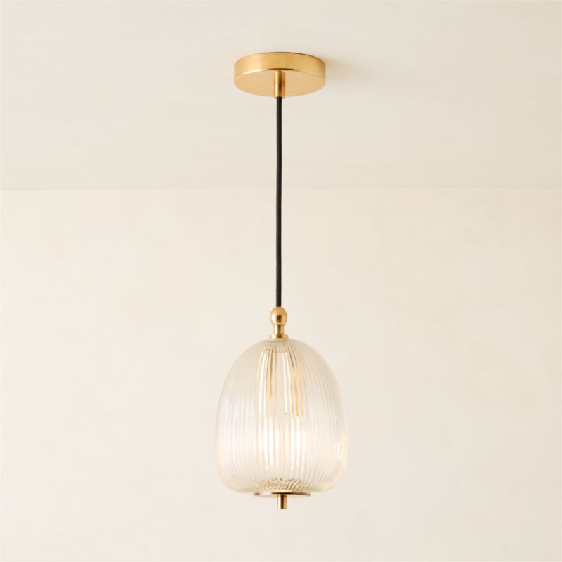 Tova Ribbed Glass Round Pendant Light 7" - image 6 of 7