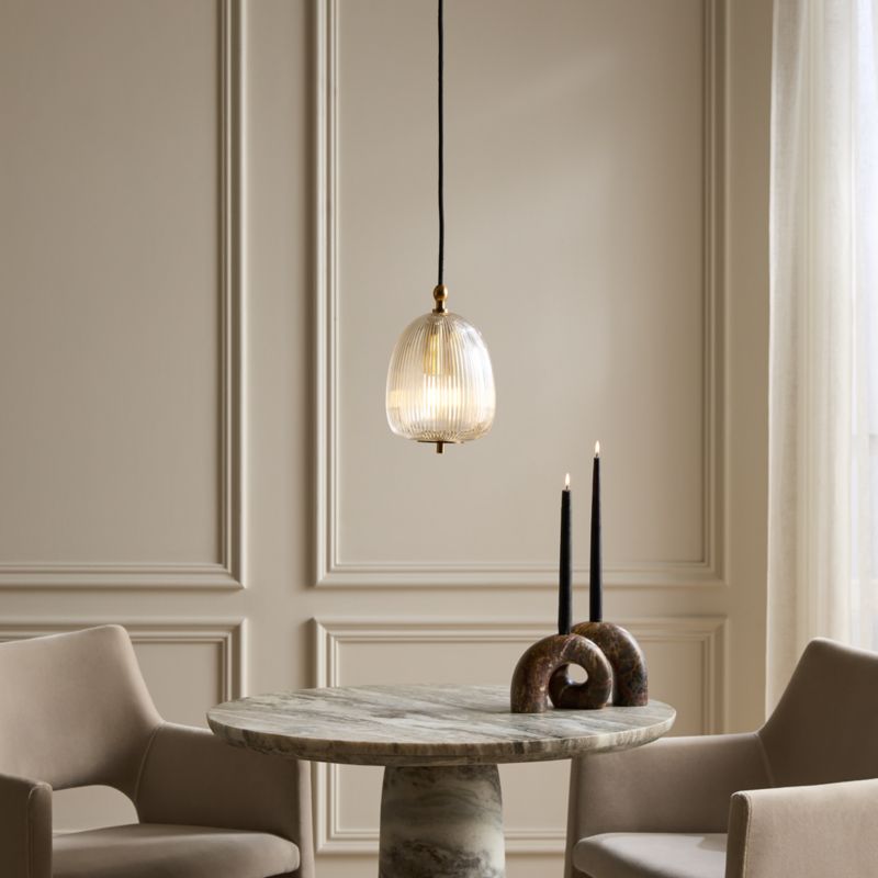 Tova Ribbed Glass Round Pendant Light 7" - image 1 of 7