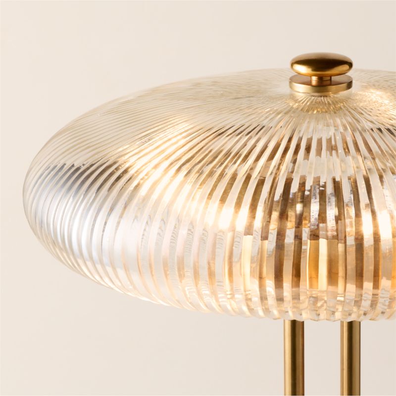 Tova Ribbed Glass and Aged Brass Table Lamp 21" - image 1 of 4