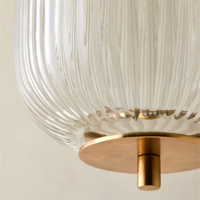 Tova Ribbed Glass Oblong Pendant Light 6" - image 2 of 7