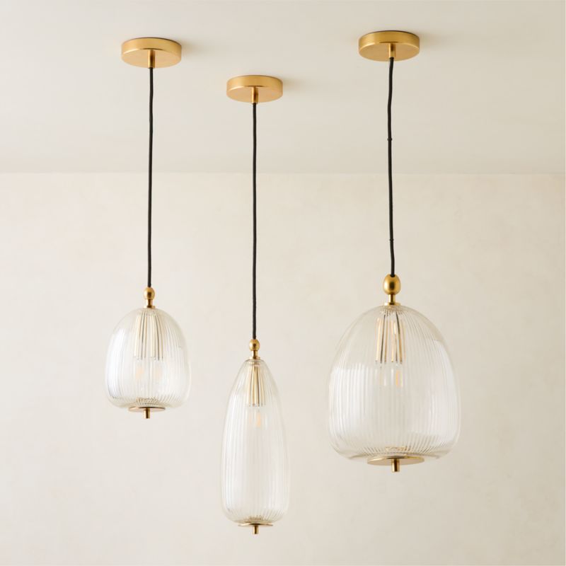 Tova Ribbed Glass Pendant Set of 3 - image 5 of 6