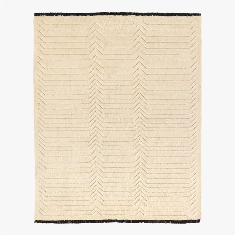 Tovar Handloomed Warm White New Zealand Wool Area Rug 5'X8'
