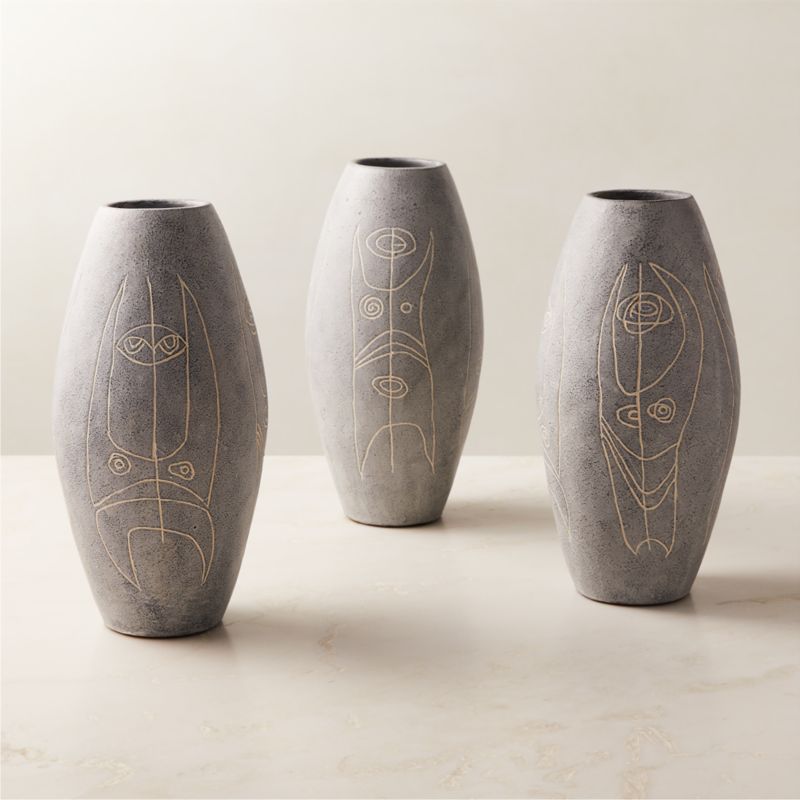 Tovek Grey Terracotta Vase by Ackerman - image 4 of 7