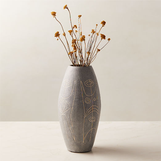 Tovek Grey Terracotta Vase by Ackerman